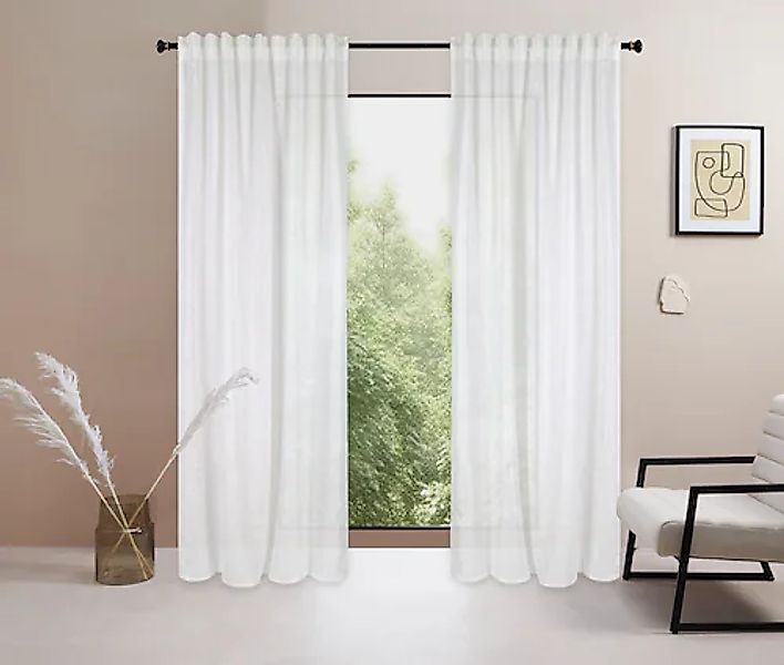 LeGer Home by Lena Gercke Gardine »Marusha«, (1 St.), 1 Schal, Leinenoptik, günstig online kaufen