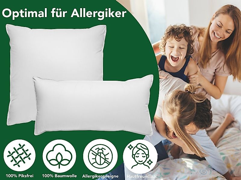 Dreamstar 3-Kammer-Kopfkissen Daunenkissen 40x80 & Daunenkopfkissen 80x80, günstig online kaufen