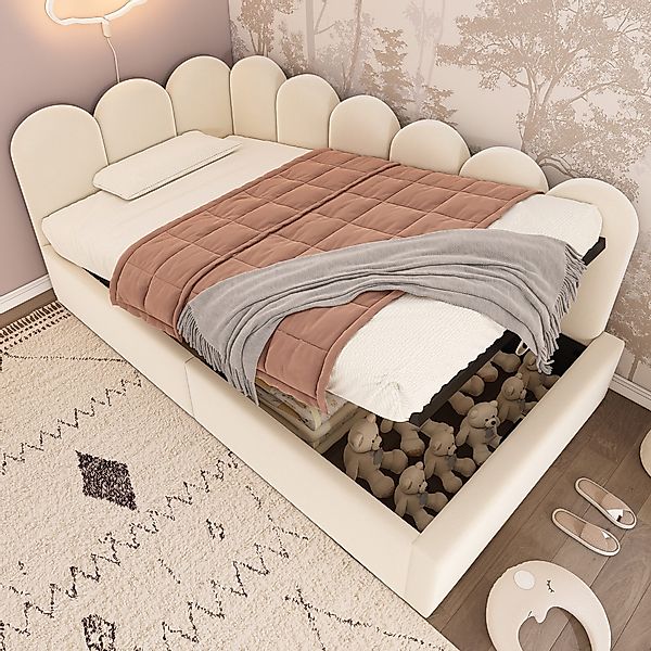 STILVORA Polsterbett Schlafsofa 90x200cm Tagesbett ausziehbar günstig online kaufen