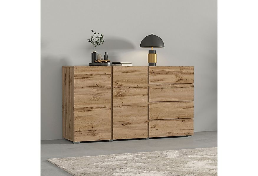 OTTO home Sideboard Metric,Breite 138 cm, grifflose Kommode 2 Türen/4 Schub günstig online kaufen
