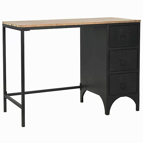 Einzelsockel Schreibtisch Massivholz Und Stahl 100x50x76 Cm günstig online kaufen