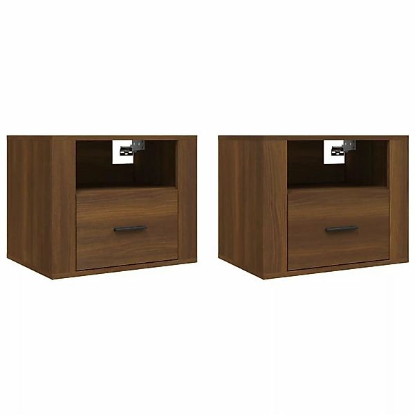 Vidaxl Wand-nachttische 2 Stk. Braun Eichen-optik 50x36x40 Cm günstig online kaufen