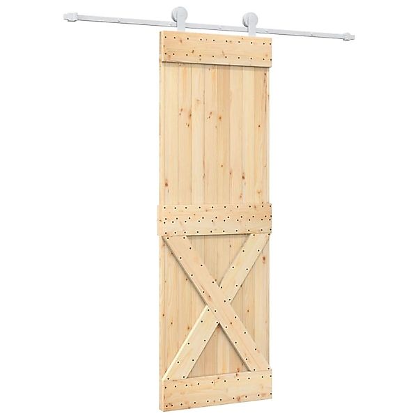 vidaXL Schiebetür mit Beschlag 70x210 cm Massivholz Kiefer 3203094 günstig online kaufen