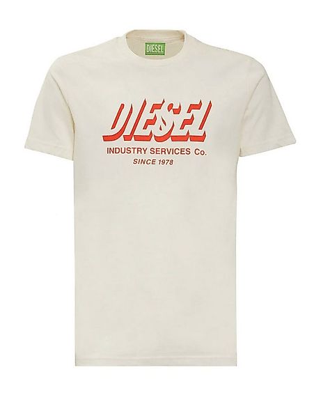 Diesel Rundhalsshirt Rundhals Logo Print Slim Fit Shirt - T-DIEGOS-A5 Creme günstig online kaufen