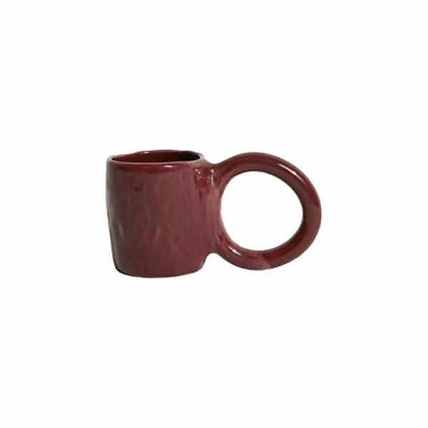Kaffeetasse Donut Medium keramik rot / Ø 8 x H 9 cm - Petite Friture - günstig online kaufen
