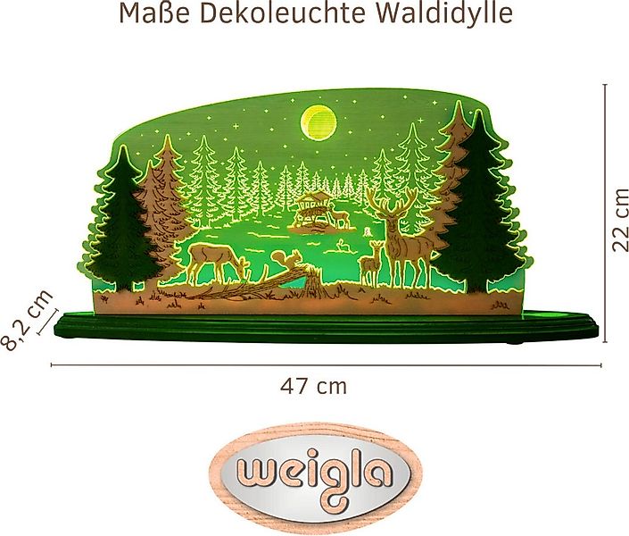Weigla Lichterbogen "LED Waldidylle, Dekoleuchte aus Holz & Acrylglas, GRÜN günstig online kaufen