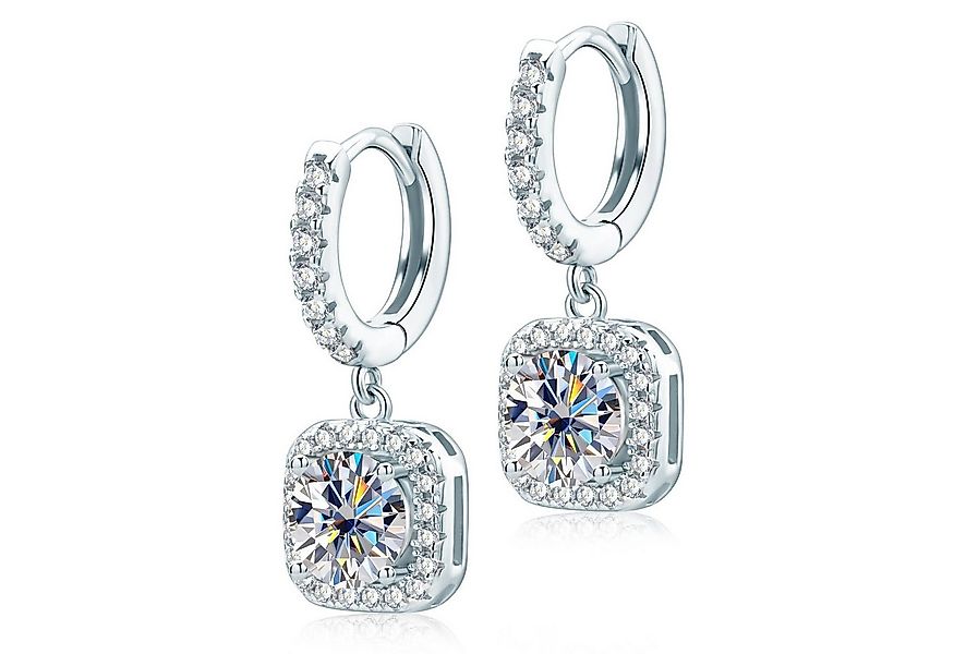 ROUGEMONT Paar Creolen Funkelnde Moissanit Damen Creolen Ohrhänger -925 Ste günstig online kaufen