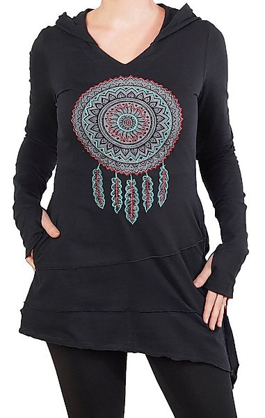 PUREWONDER Tunikashirt Longshirt Tunika mit Traumfänger und Zipfelkapuze Nr günstig online kaufen