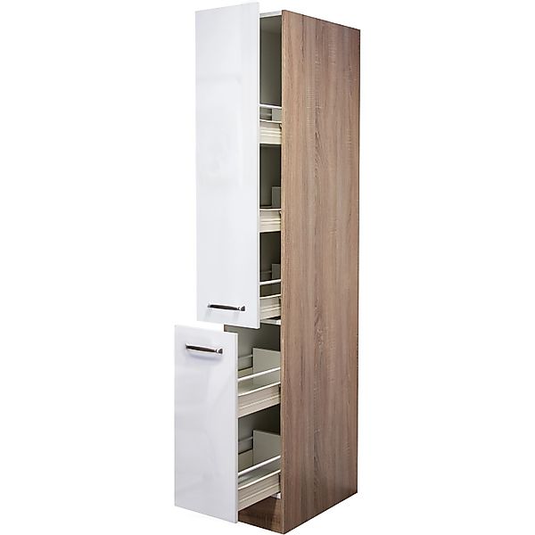 Flex-Well Exclusiv Küchen-Apotheker-Küchen-Hochschrank Valero 30cm Hochglan günstig online kaufen
