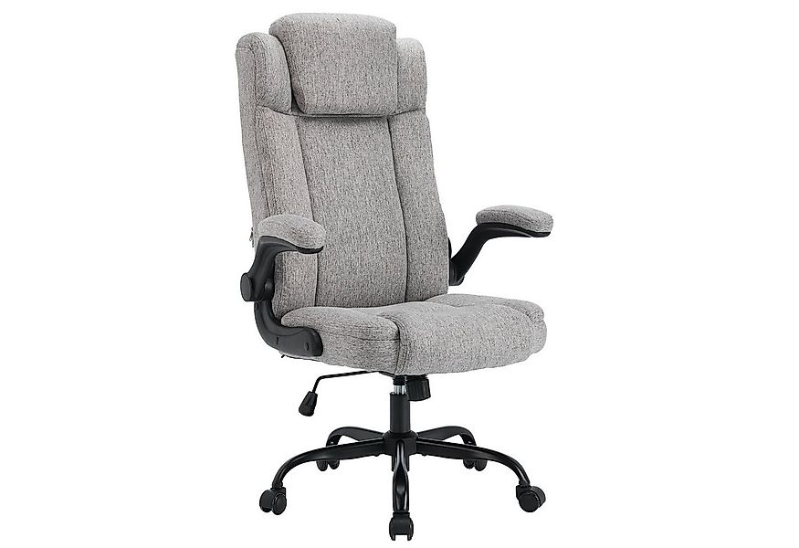 LIYURUI Bürostuhl Ergonomischer 150KG Belastbarkeit Chefsessel Stoff Flip-u günstig online kaufen