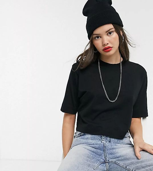 COLLUSION – Kurzärmliges, kastenförmiges T-Shirt in Schwarz günstig online kaufen