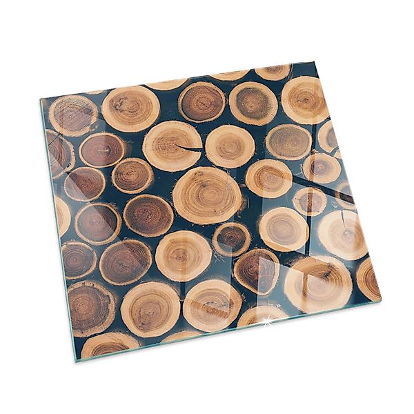 Tulup Glasplatte für Kamin Kiste mit Schnittholz Kaminofen Glas Bodenplatte günstig online kaufen