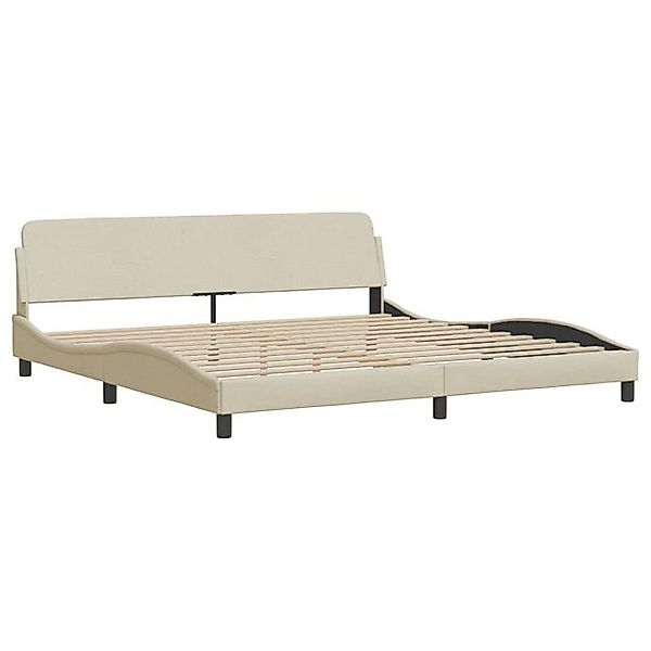 furnicato Bettgestell "Dover" Creme 200x200 cm Stoff (1-tlg) günstig online kaufen