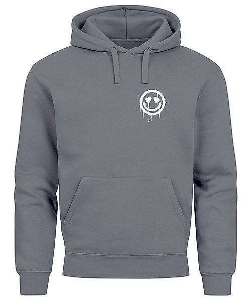 Neverless Hoodie Hoodie Herren Print Aufdruck Motiv Drip Face Drippy Smile günstig online kaufen