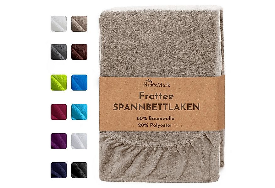 NatureMark Spannbettlaken Frottee Spannbetttuch, 80% Baumwolle / 20% Polyes günstig online kaufen