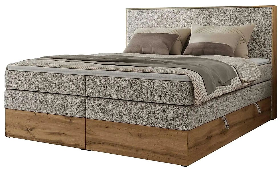 Boxspringbett mit Bettkasten Wood Classic King ¦ beige ¦ Maße (cm): B: 204 günstig online kaufen