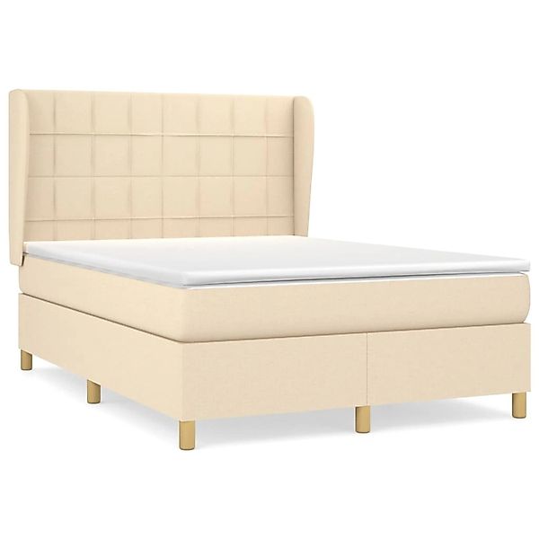 vidaXL Boxspringbett mit Matratze Creme 140x200 cm Stoff 3128530 günstig online kaufen