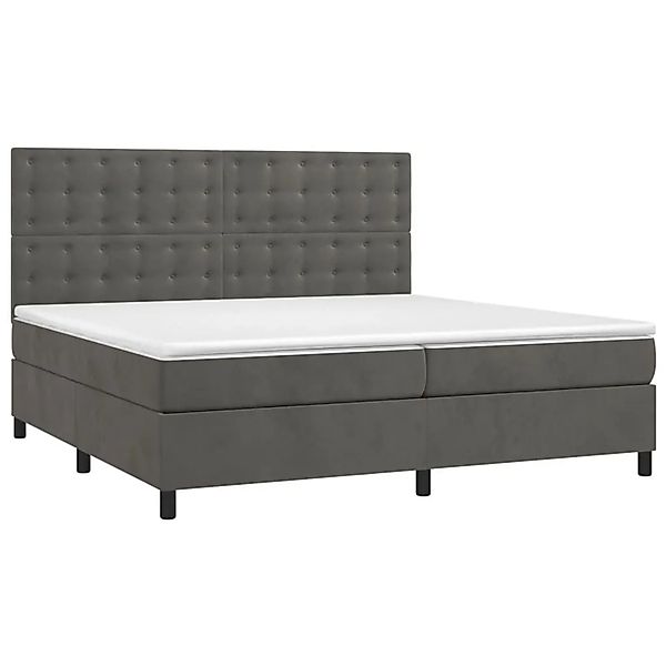 vidaXL Boxspringbett mit Matratze Dunkelgrau 200x200 cm Samt 3143284 günstig online kaufen