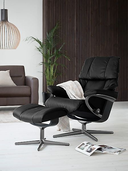 Stressless Fußhocker "Reno" mit Cross Base, Größe S, M & L, Holzakzent Schw günstig online kaufen