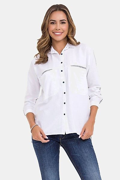 Cipo & Baxx Hemdbluse "Hemdbluse", 1 Stk. mit gestreiften Details, WH133 günstig online kaufen