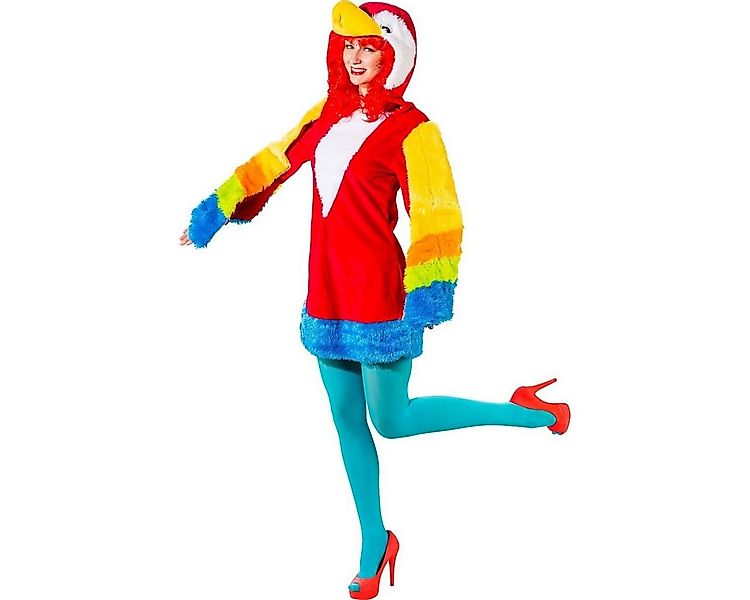 Orlob Kostüm Papagei für Damen - Kleid mit Kapuze günstig online kaufen