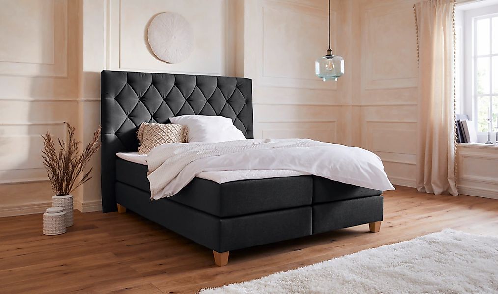 Home affaire Boxspringbett "Harmones hoch" in 3 Breiten, Härtegrad auch im günstig online kaufen