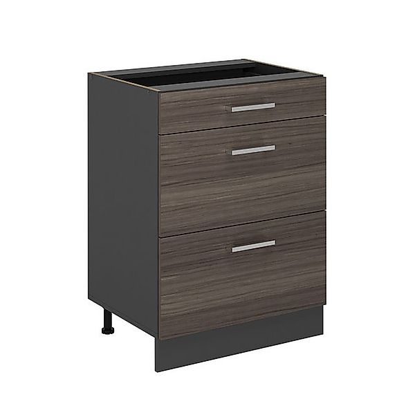 Vicco Unterschrank R-Line, Edelgrau/Anthrazit, 60 cm mit Schubladen, ohne A günstig online kaufen