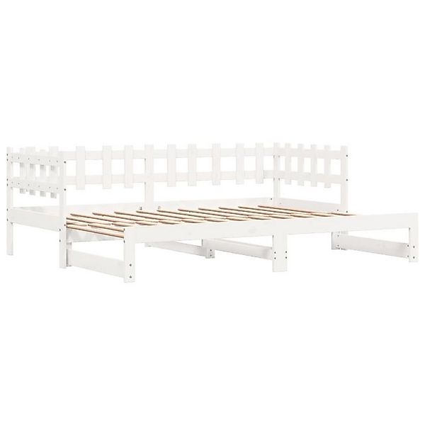vidaXL Gästebett Gästebett Tagesbett Ausziehbar Weiß 2x90x200 cm Massivholz günstig online kaufen