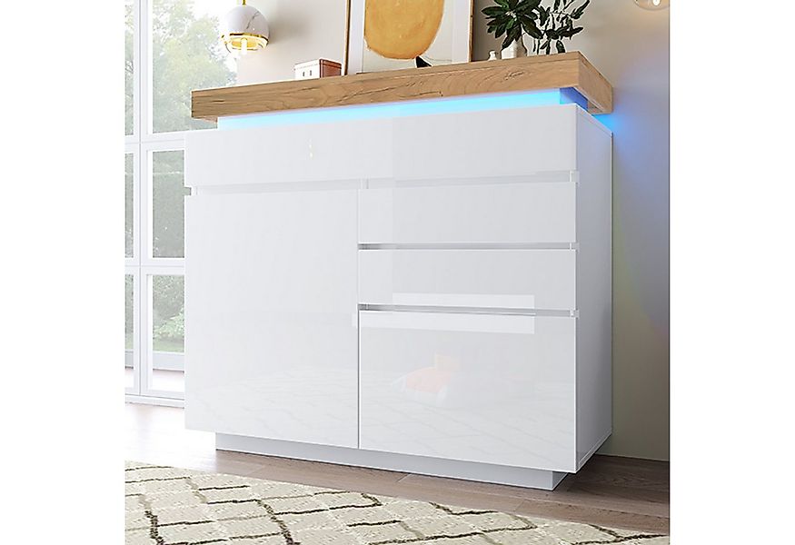 STILVORA Sideboard mit 2 Türen&3 Schubladen,Sideboard Beistellschrank mit L günstig online kaufen