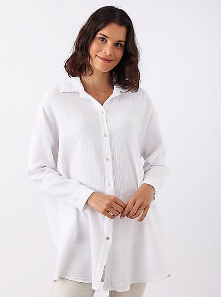 Zwillingsherz Langarmbluse "Rebecca" Knopfleiste, Musselin, Langarm, Baumwo günstig online kaufen