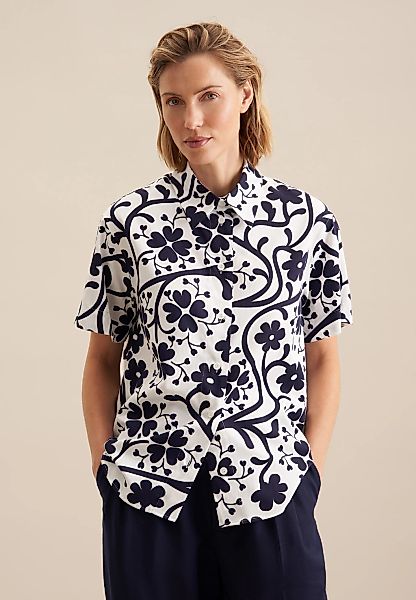 seidensticker Hemdbluse "Schwarze Rose", Kurzarm Kragen Druck günstig online kaufen