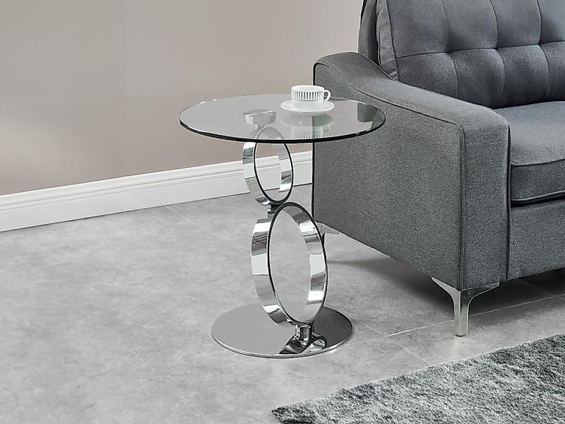 Beistelltisch - Sicherheitsglas & Stahl - JOLINE günstig online kaufen