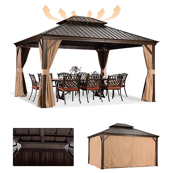 PURPLE LEAF Pavillon Außenbereich Alu Gartenpavillon günstig online kaufen