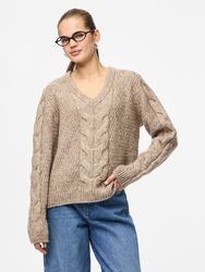 pieces Strickpullover PCNINA LS V-NECK KNIT günstig online kaufen