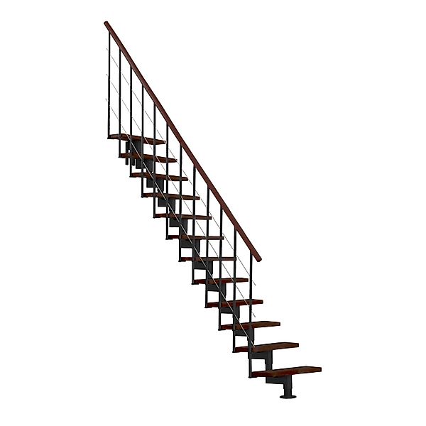 Minka Mittelholmtreppe Style Walnuss Schwarz Raumhöhe bis 304 cm günstig online kaufen