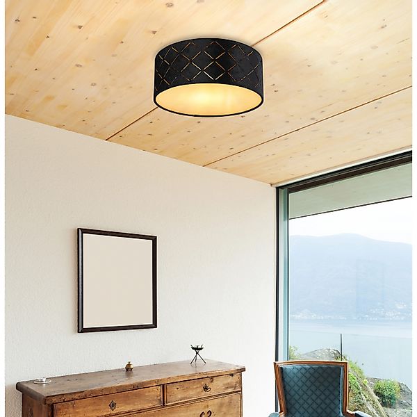 Globo Deckenleuchte Sunna 1-flammig Schwarz 260 x 100 mm günstig online kaufen