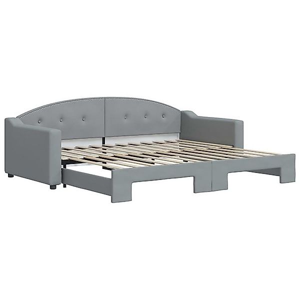 furnicato Bett Tagesbett Ausziehbar Hellgrau 90x200 cm Stoff (1-tlg) günstig online kaufen