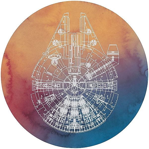 Komar Vliesfototapete Dot Star Wars Millennium Falcon selbstklebend Ø 125 c günstig online kaufen