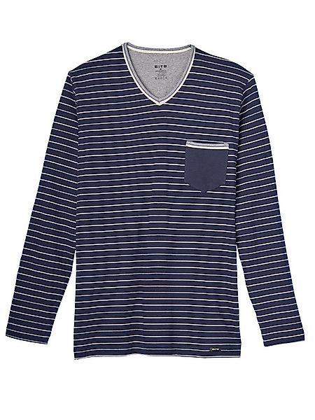 CiTO T-Shirt Herren Pyjama Oberteil lang pure cotton (Stück, 1-tlg) - günstig online kaufen