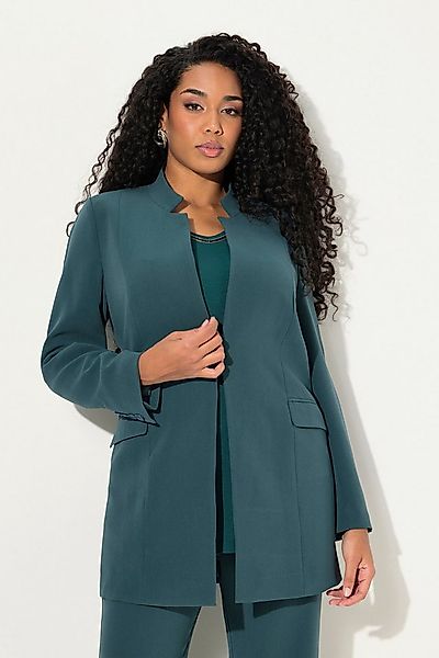 Ulla Popken Sommerjacke Acetat-Blazerjacke Stehkragen Hakenverschluss günstig online kaufen