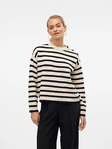 Vero Moda Rundhalspullover "VMSABA LS O-NECK BUTTON PULLOVER GA NOOS", mit günstig online kaufen