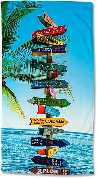 good morning Strandtuch "Beach Sign" Mikrofaser, 100x180, Schnelltrocknend, günstig online kaufen