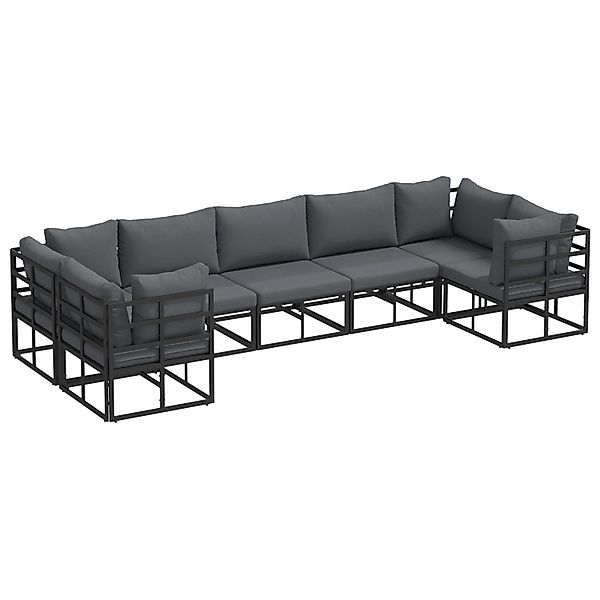 vidaXL Garten-Sofa-Set 7-Tlg Schwarz Aluminium 3378946 günstig online kaufen
