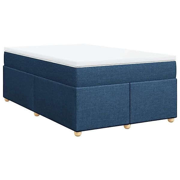 vidaXL Boxspringbett mit Matratze Blau 120x200 cm Stoff 3285372 günstig online kaufen
