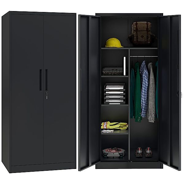 STEELSØN Garderobenschrank Regulus abschließbar (Schwarz, 1-St) günstig online kaufen