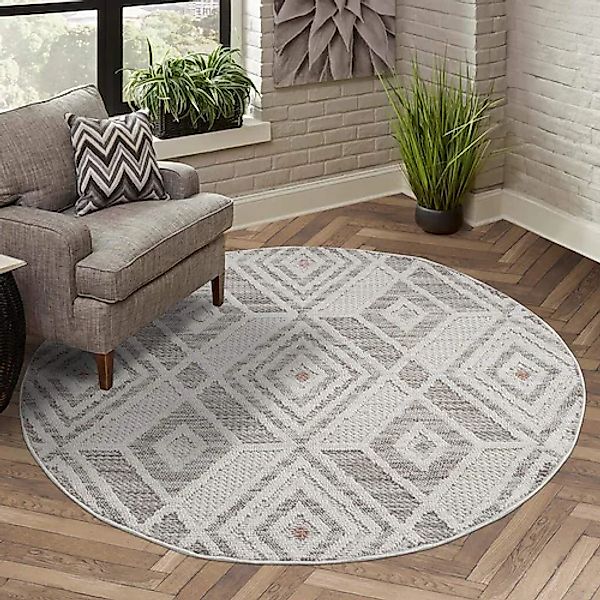 Carpet City Teppich »LINDO 8875«, rund, 11 mm Höhe, Kurzflor, Hochtief-Must günstig online kaufen