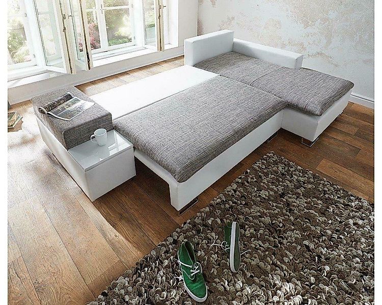JVmoebel Sofa Schlafsofa Ecksofa L-form Bettfunktion Couch Textil Sofas Sto günstig online kaufen