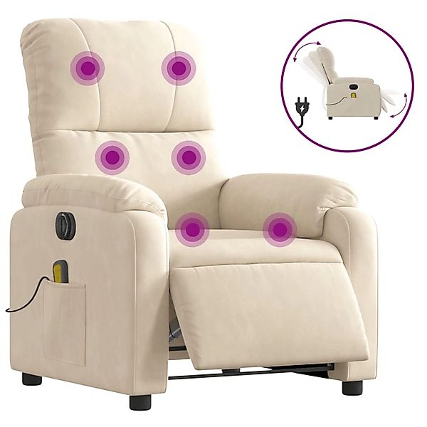 vidaXL Sessel Massagesessel Elektrisch Beige Mikrofasergewebe (1-St) günstig online kaufen