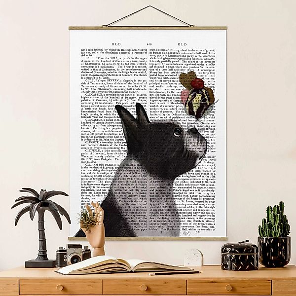 Stoffbild Buchstaben mit Posterleisten - Hochformat Tierlektüre - Terrier m günstig online kaufen