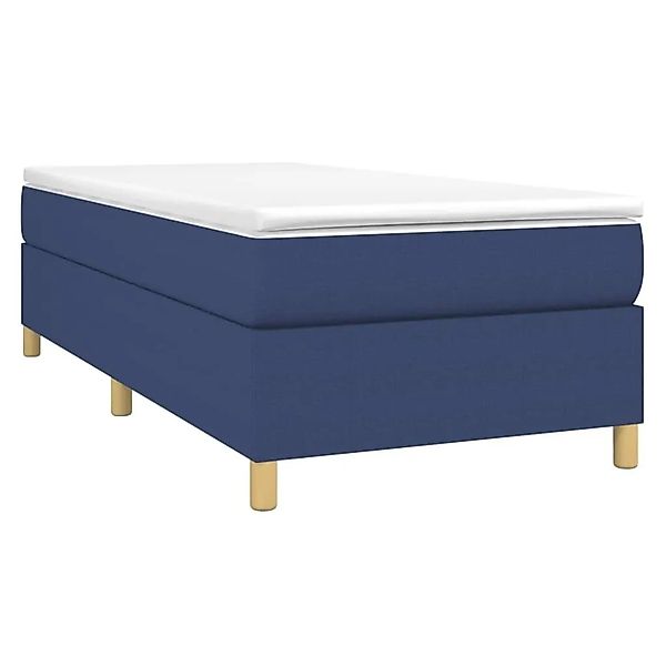 vidaXL Boxspringbett mit Matratze Blau 100x200 cm Stoff 3144504 günstig online kaufen